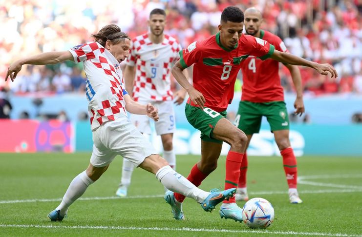 Azzedine Ounahi, Sofyan Amrabat vs Luka Modric, timnas Maroko, Piala Dunia 2022 - Getty Images