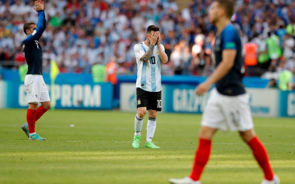 Lionel Messi, Argentina vs Prancis, Piala Dunia 2018 - The Telegraph