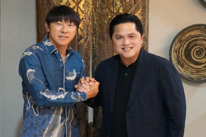 Pelatih timnas Indonesia Shin Tae-yong dan Ketua Umum PSSI Erick Thohir - Instagram Shin Tae-yong
